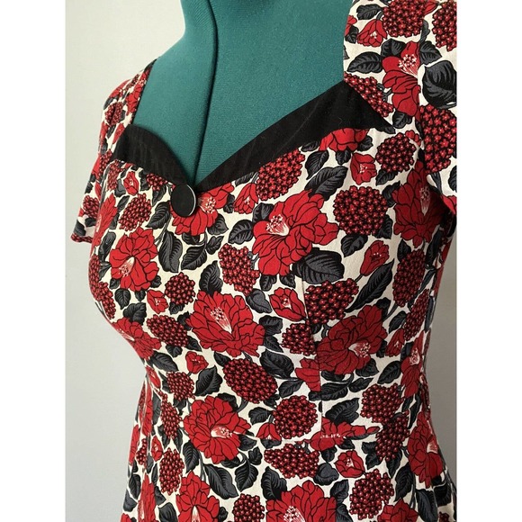 Voodoo Vixen Holly Holiday Red Swing Dress Rockabilly 1950s Vintage Style Retro - Picture 2 of 5